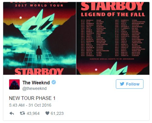 weeknd tour support