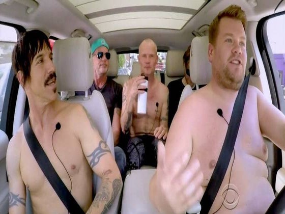 RED HOT CHILI PEPPERS SING AND WRESTLE THEIR WAY THROUGH 'CARPOOL KARAOKE'