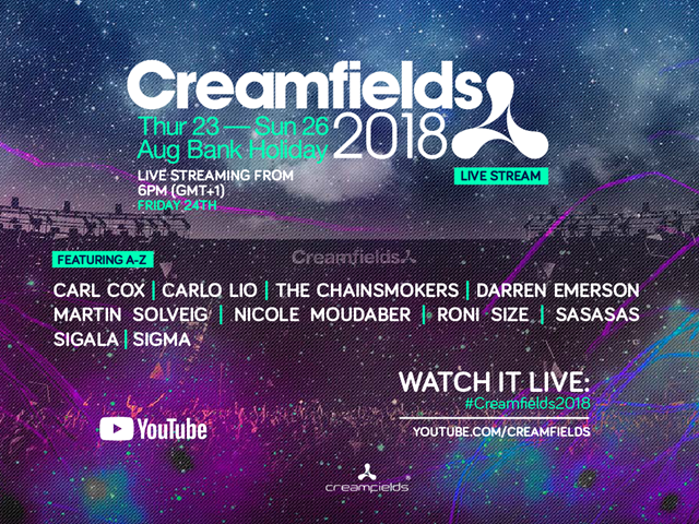 Watch Creamfields 2018 LIVE!