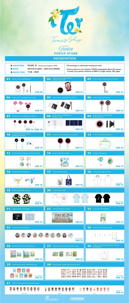 Twaii's Shop Merchandise List